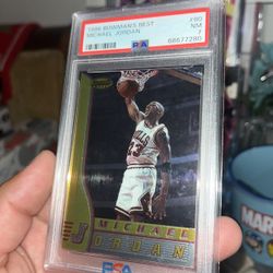 1996 bowman’s best #80 MICHAEL JORDAN Chicago bulls PSA grade 7