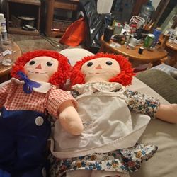 Original Knickenbocken Raggedy Anne And Andy Dolls 