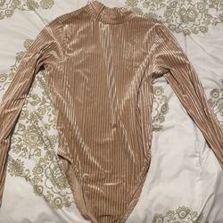 Champagne velvet bodysuit