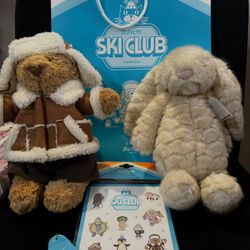 Jellycat Alpine Bartholomew Bear and Franilla Luxe Bunny LA Exclusive