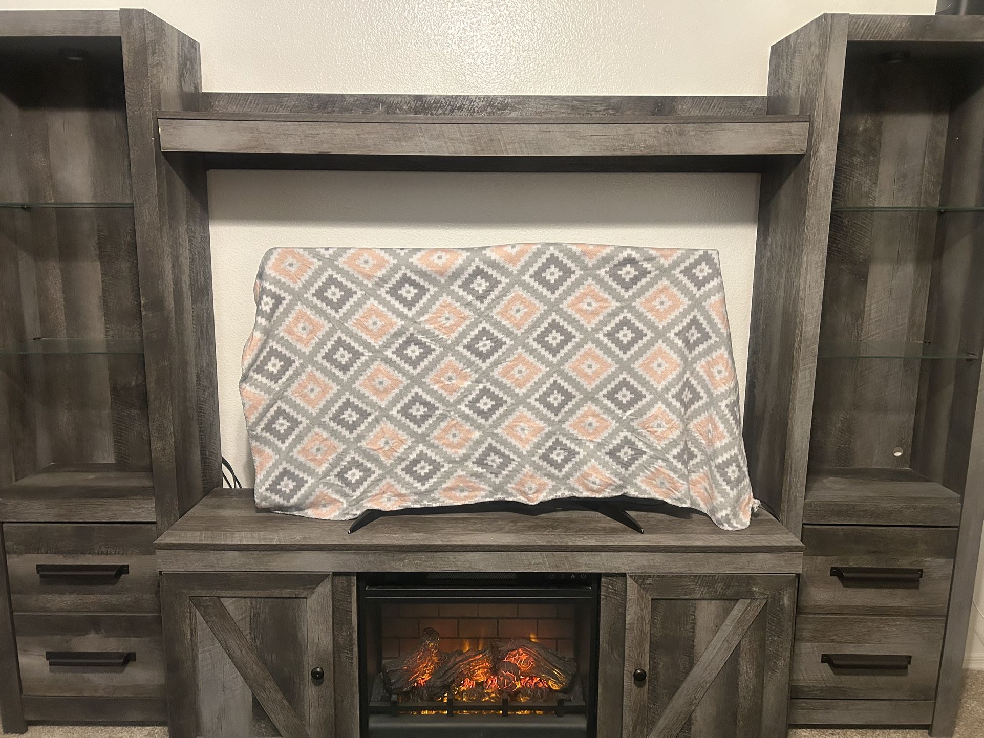 Entertainment Center With Fireplace Insert