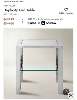 Duplicity End Table Chrome and Glass