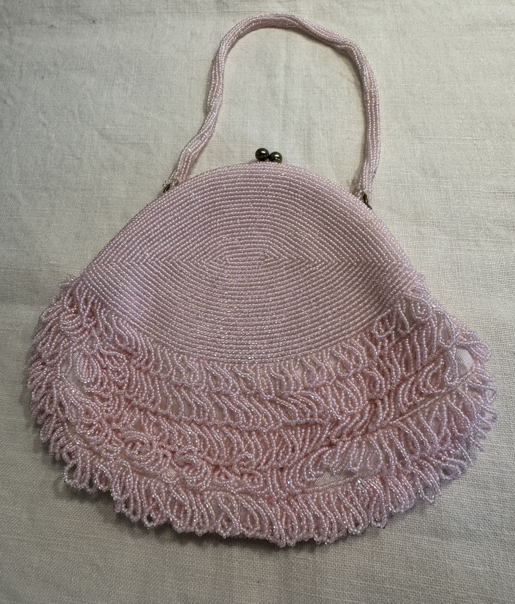 Pink Loop Beaded Richere By Walborg 1950’s Bag