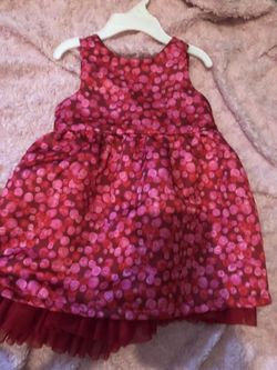 Size 12 month worn once multicolored pink & red baby girl dress