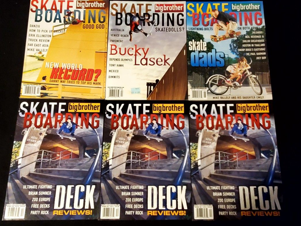 Vintage Skateboard Magazine Lot **THRASHER TRANSWORLD SKATEBOARDER BIG BROTHER**