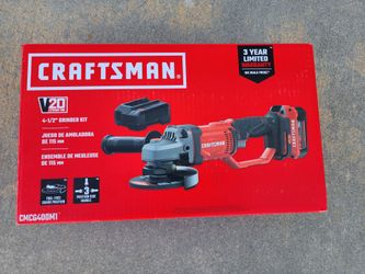 Craftsman 4.5-in 20v Trigger Switch Cordless Angle grinder Kit 4.0 ah Bat (New)