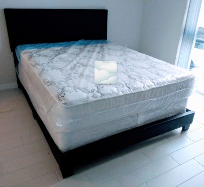 $399 Queen Bed Frame With Mattress And Boxspring Brand New Free Delivery