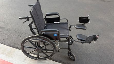 Portable Folding Mobility Transport Chair with Elevating Leg Rests