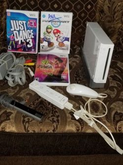 Nintendo  will console white control cables y 2 juegos