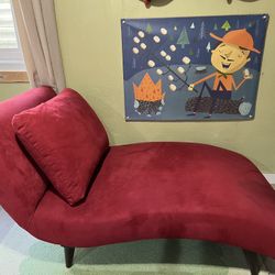 Red chaise lounge chair