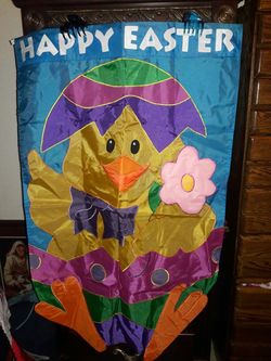 Happy Easter banner 27"×44" for garden all stitches 100% nylon