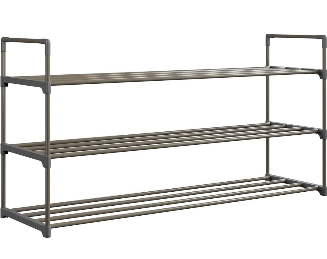 Shoe Rack with 3 Shelves-Three Tiers for 18 Pairs