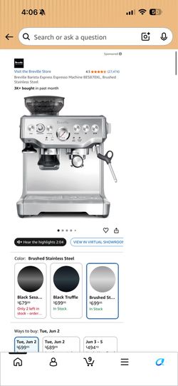 Bran new Breville coffee machine BES870XL
