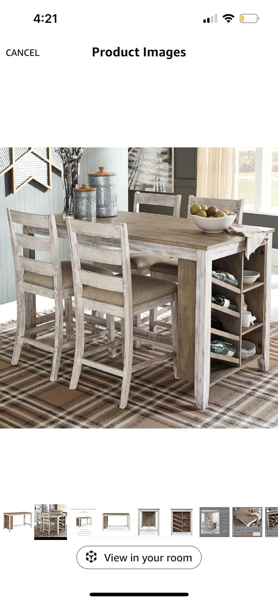 Rectangular Counter Table With Storage
