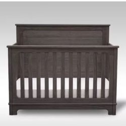 Gray Convertible Crib w/ Mattress 