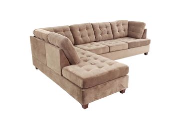 Brand New Truffle Reversible Sectional Sofa Set W/2 Accent Pillows