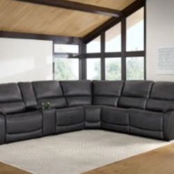  BRAND NEW IN BOX- Leather Power Reclining Sectional with Power Headrests