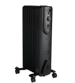 Utilitech 24 in. Digital Oil-Filled Heater with Remote 1500-Watt Oil Filled Radiant Tower Indoor Electric Space Heater