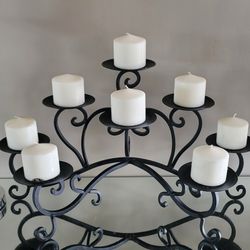 Heavy Cast Iron Candle Holder/ Table Center Piece 