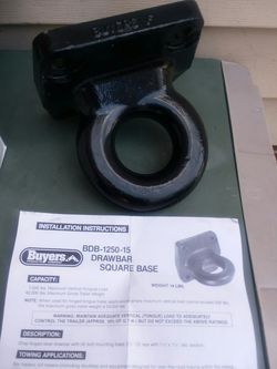 BDB 1250-15 DRAWBAR SQUARE BASE