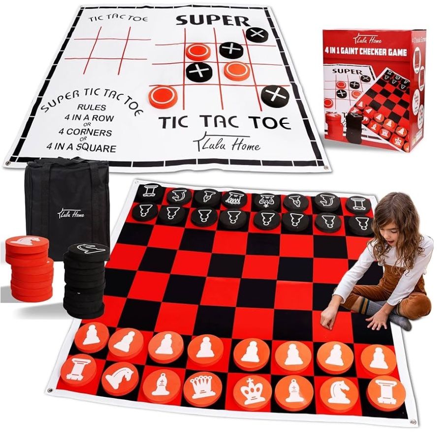 4 in 1 Giant Checkers Game