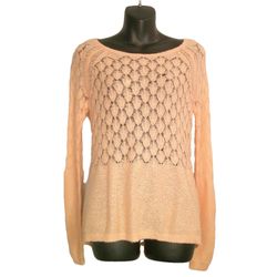 Lauren Conrad Women's Small Peach Pink Knit Acrylic Sweater Lightweight