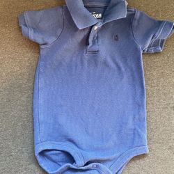 OshKosh Blue Polo Onesie 12 Months 