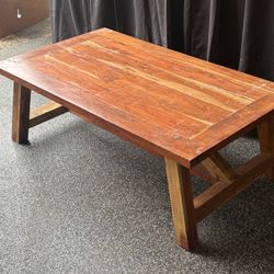 Rustic Solid Wood Coffee Table – Farmhouse Style 52” x 30”