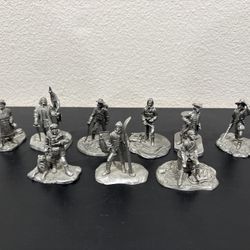 1979-80 Vintage Royal Geographic Society 3” Pewter Figurine Explorer Set Of 9