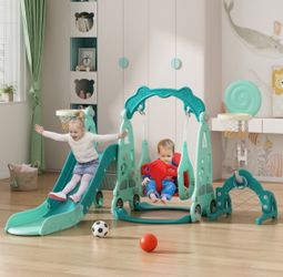 Toddler Slide and Swing Set, Indoor and Outdoor Kids Playset for Toddlers