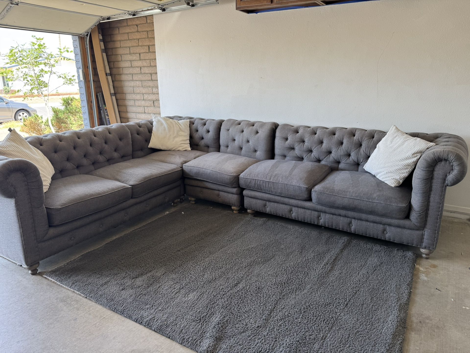 Gray Sectional Sofa Couch Sala