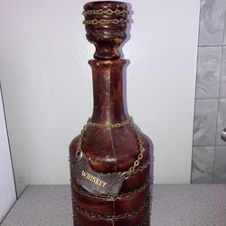 Vintage Leather Whiskey Decanter Italy