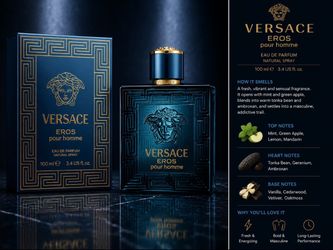 Versace Eros Eau De Parfum 3.4oz