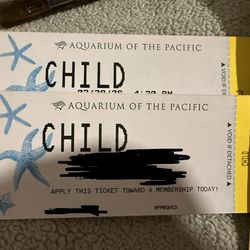 Two Aquarium of the Pacific Child Tickets