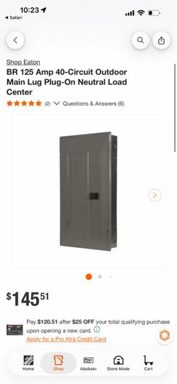 Eaton BR 125 Amp 40-Circuit Outdoor or  indoor