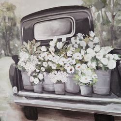 Art Pitcure Flowers Truck