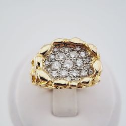 14k gold 1ctw diamond nugget ring