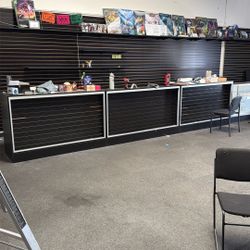 18 Foot POS Counter - Slatwall Front (used) Point Of Sale Cashwrap