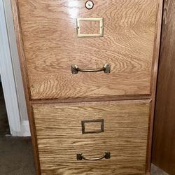 Two Wood File Cabinets