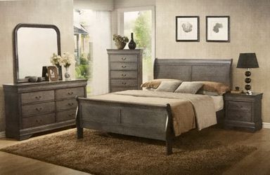 Brand New Bailey Weathered Gray Bedroom Set 5 Pc $999 Financing Available