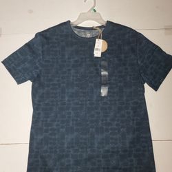 Men's Medium Blue Dip Brand Short Sleeve Shirt Activewear Dri-Fit Summerwear