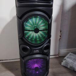 Dual 8" Party Speaker Bluetooth W/Remote Works Perfect