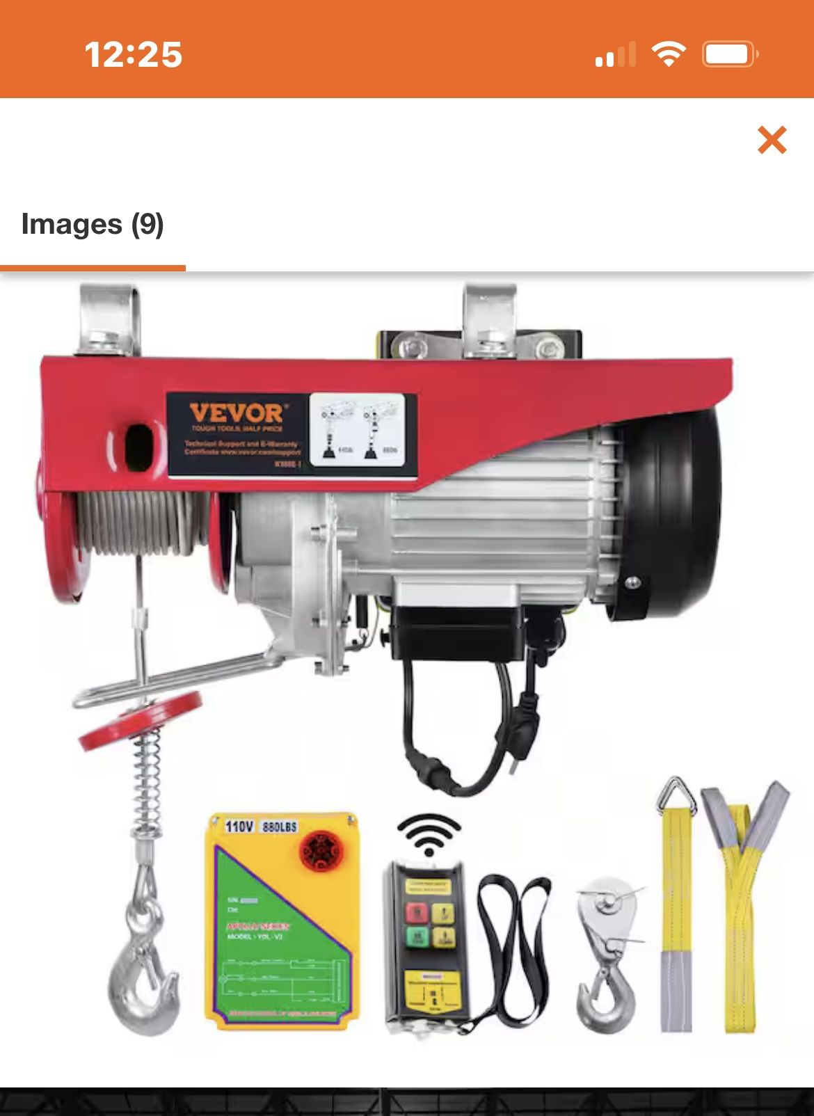 Electric 880 Lb Winch