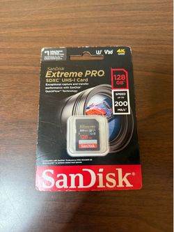 SANDISK 128GB Extreme PRO SDXC UHS-I Memory Card - C10, U3, V30, 4K UHD, SD Card - SDSDXXD-128G-GN4I