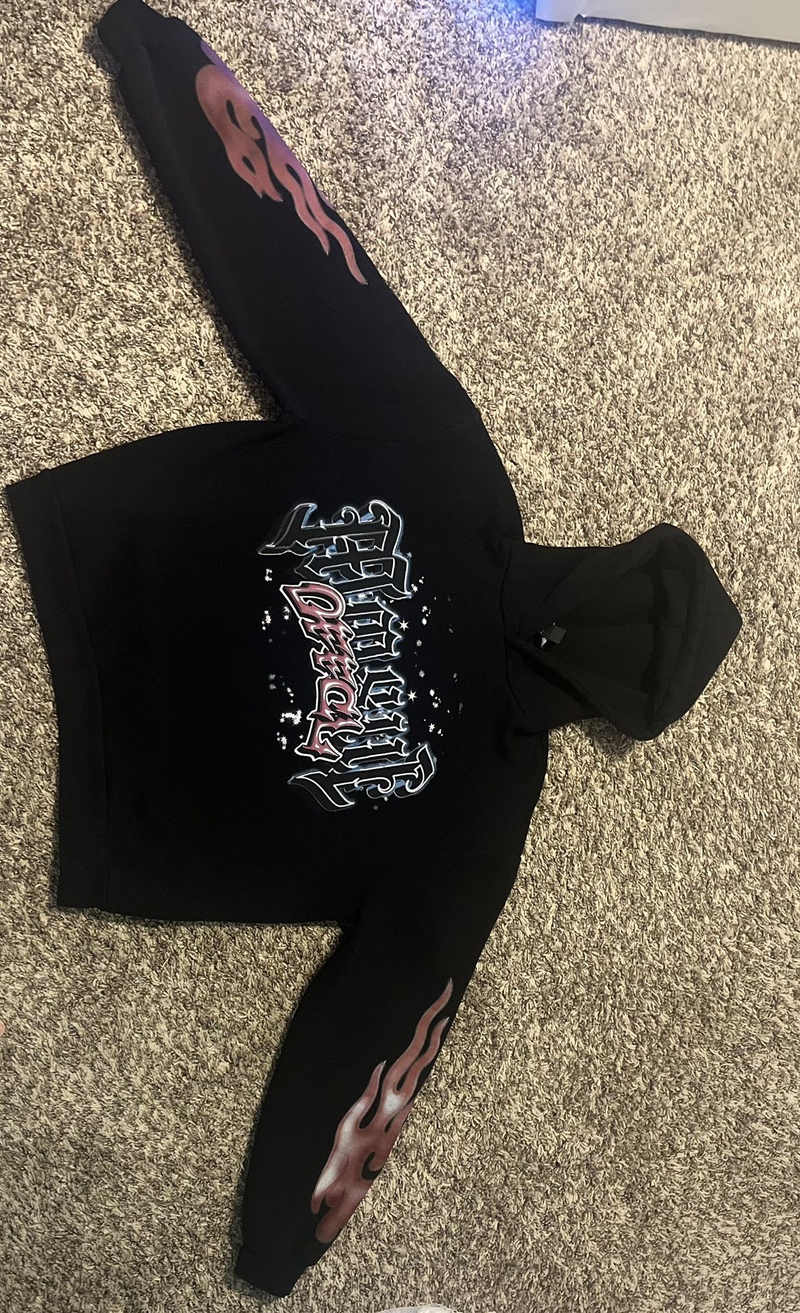 oversized black graphic hoodie
