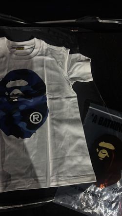 Bape Blue Camo Head White Tee