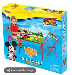 Mickey Mouse 3pc Activity Table /Chairs Set (Like New)