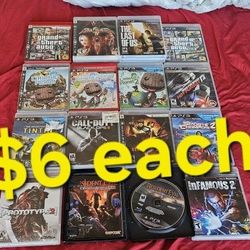 Sony PlayStation 3 Ps3 Games $6 Each 
