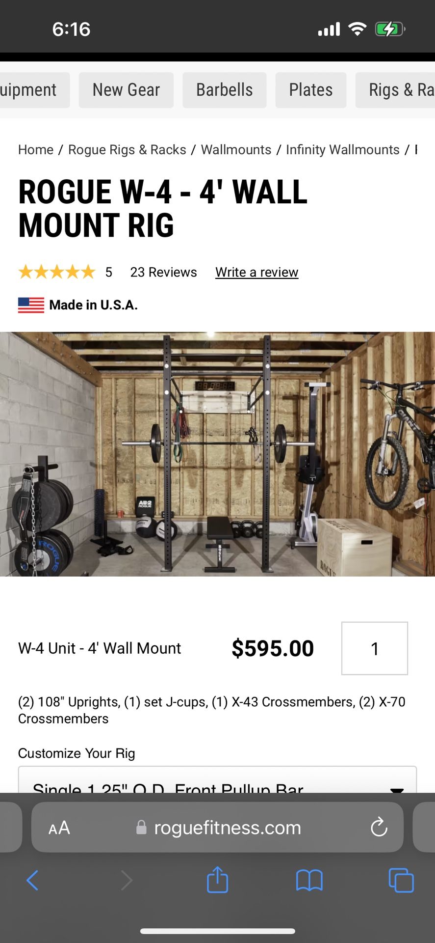 Rogue W-4 Wall Mount Rig