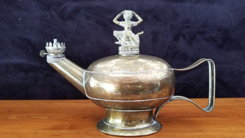 Handmade Antique Indian Aladdin Style Brass Oil Lamp